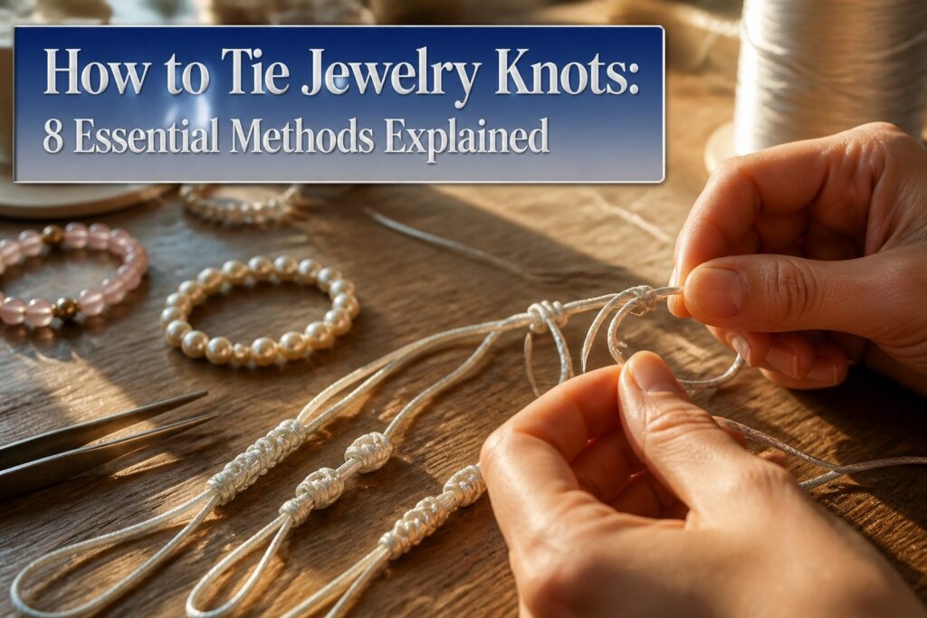 A collection of images showing various jewelry knots.