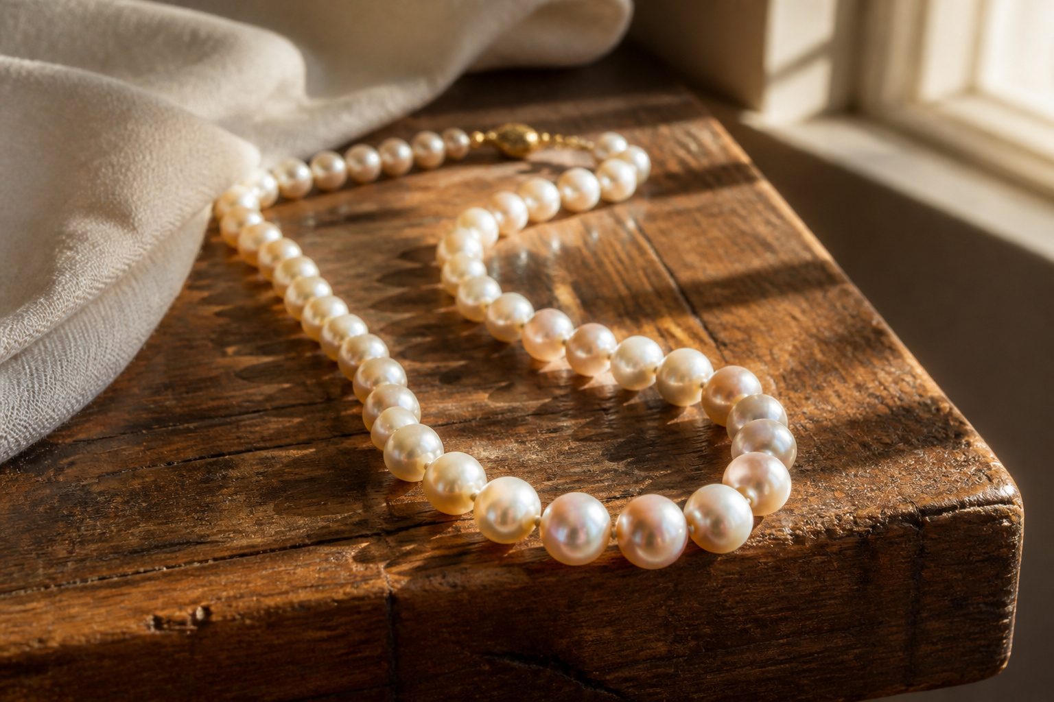 An assortment of pearl jewelry including necklaces, earrings, and rings.